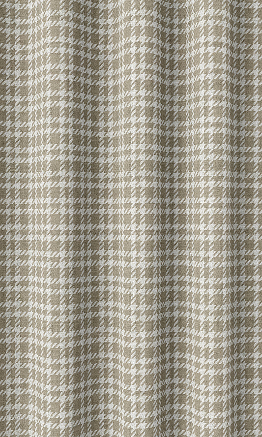 Check Patterned Drapes (Beige/ White)