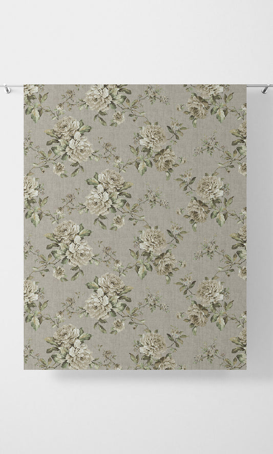 Country Floral Home Décor Fabric Sample (Warm Grey)