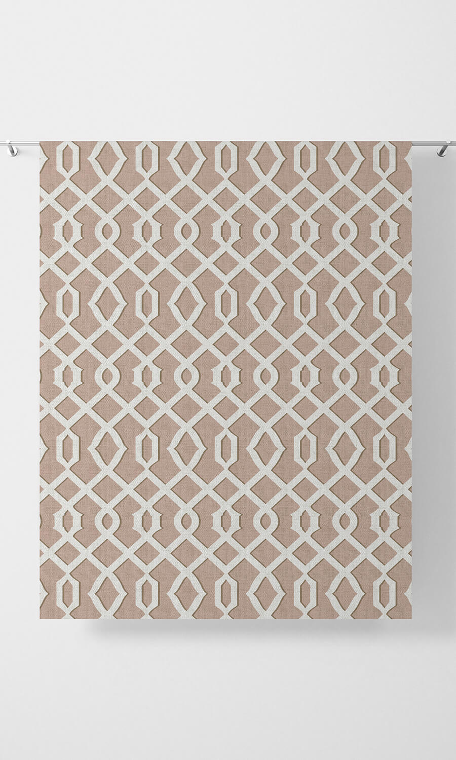 Trellis Patterned Home Décor Fabric By the Metre (Soft Pink/ White)