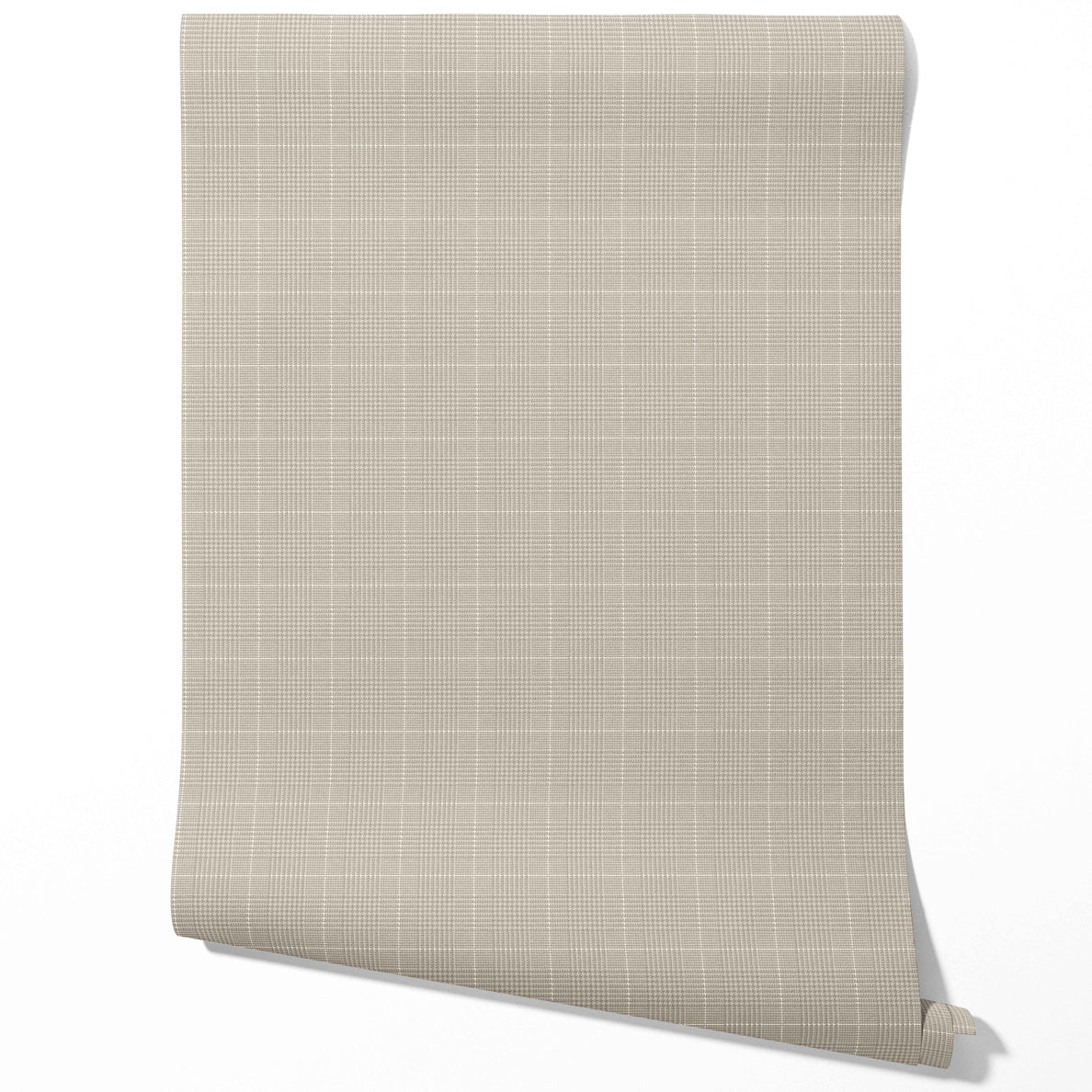Neutral Textured Check/ Geometric Bathroom Wallpaper Sample (Greige/ Taupe)