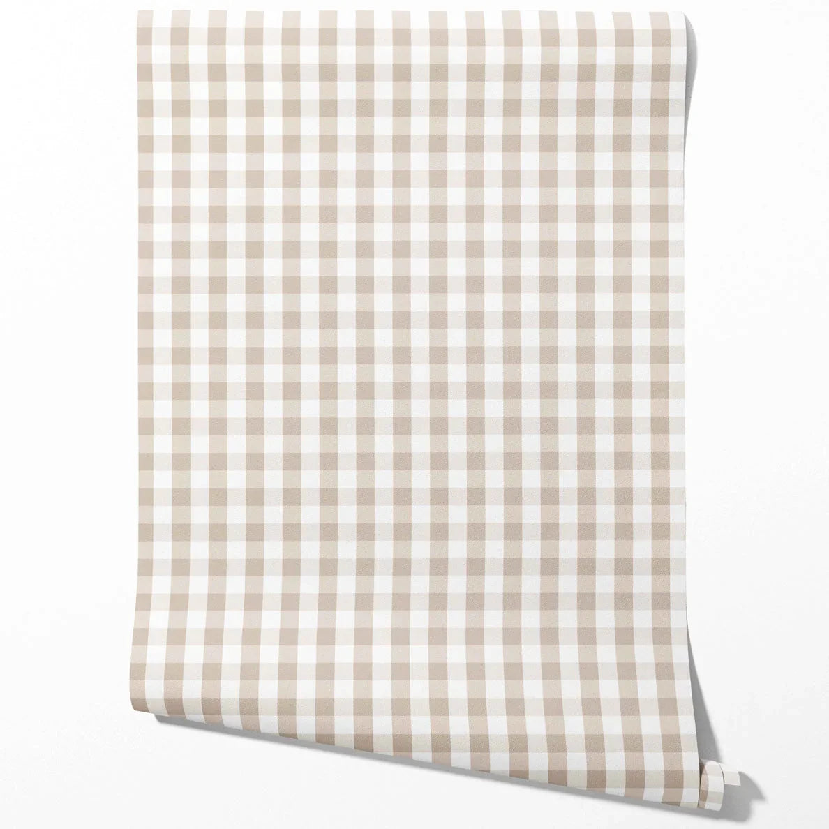 Neutral Geometric Gingham Traditional Wallpaper (Soft Taupe)