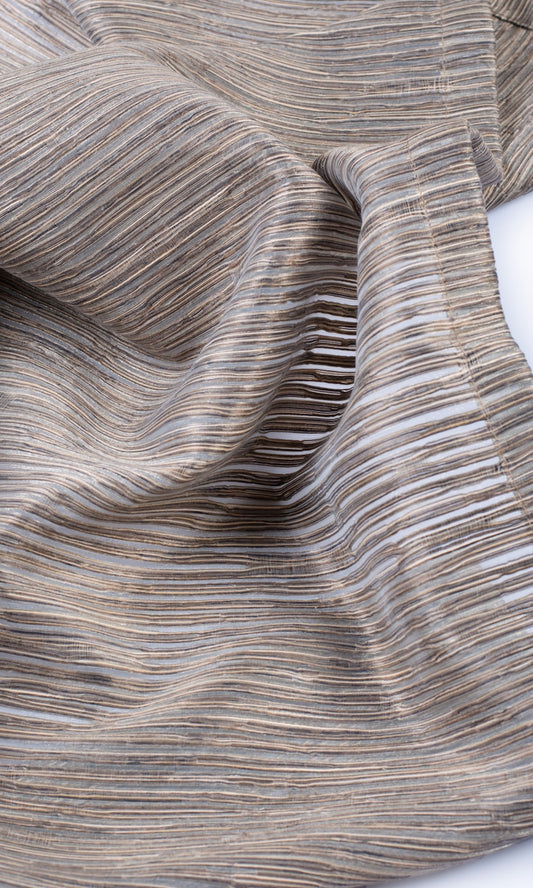 Striped Sheer Curtains (Mocha Brown)