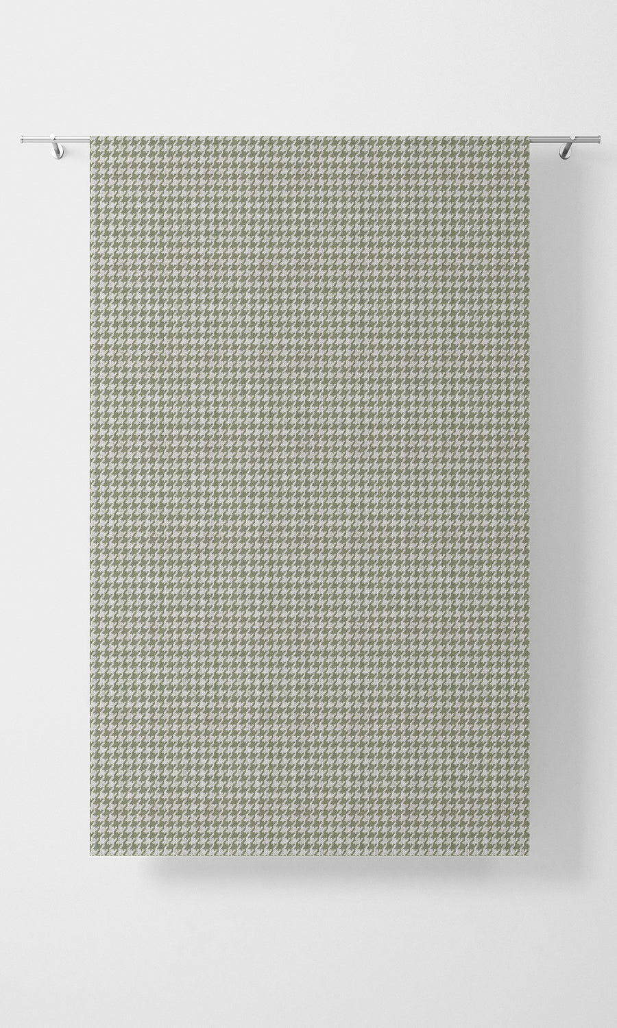 Houndstooth Patterned Home Textile Fabric Material By the Metre (Green/ White)