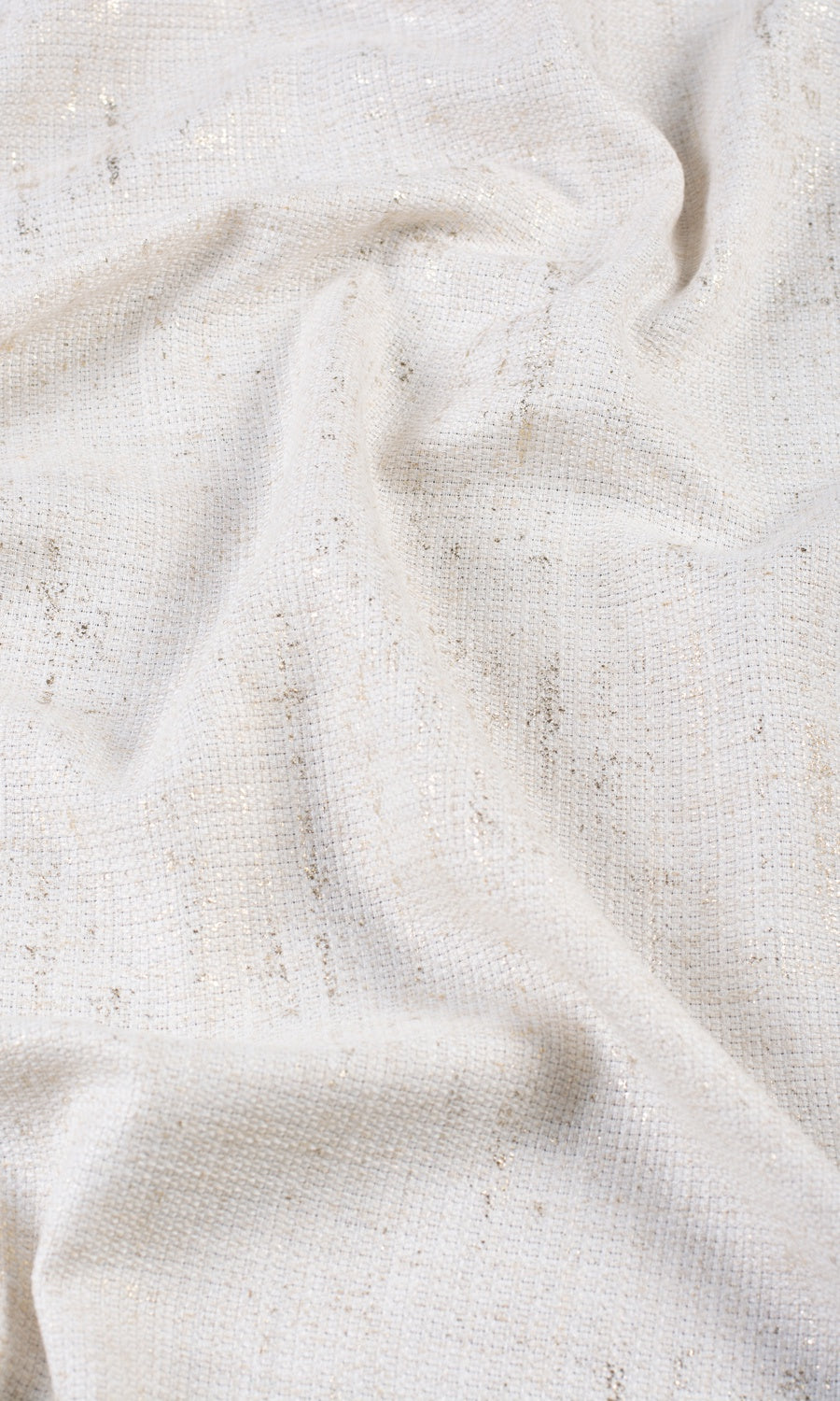 Metallic Accents Fabric Sample for Curtains & Drapes (Cream/ Golden)