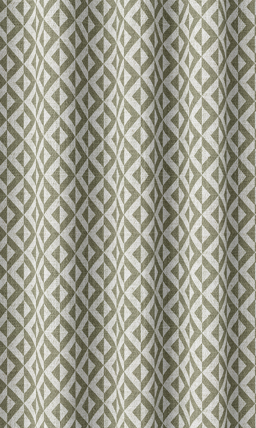 Geometric Print Home Décor Fabric Sample (Green/ White)