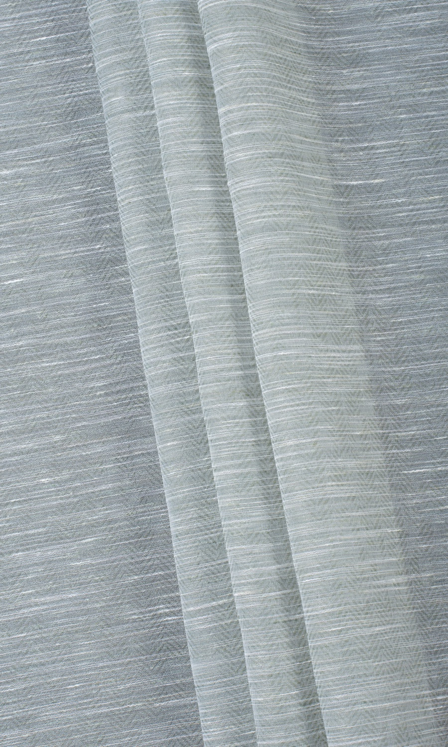 Textured Sheer Home Textile Fabric Material Sample (Grey-Green)