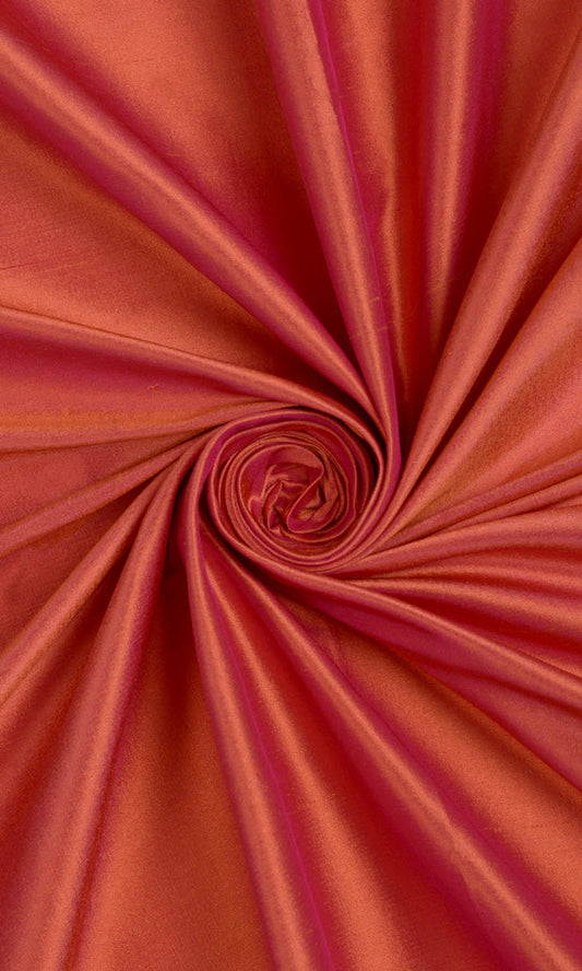 Shantung Silk Home Décor Fabric Sample (Brick Orange/ Red)