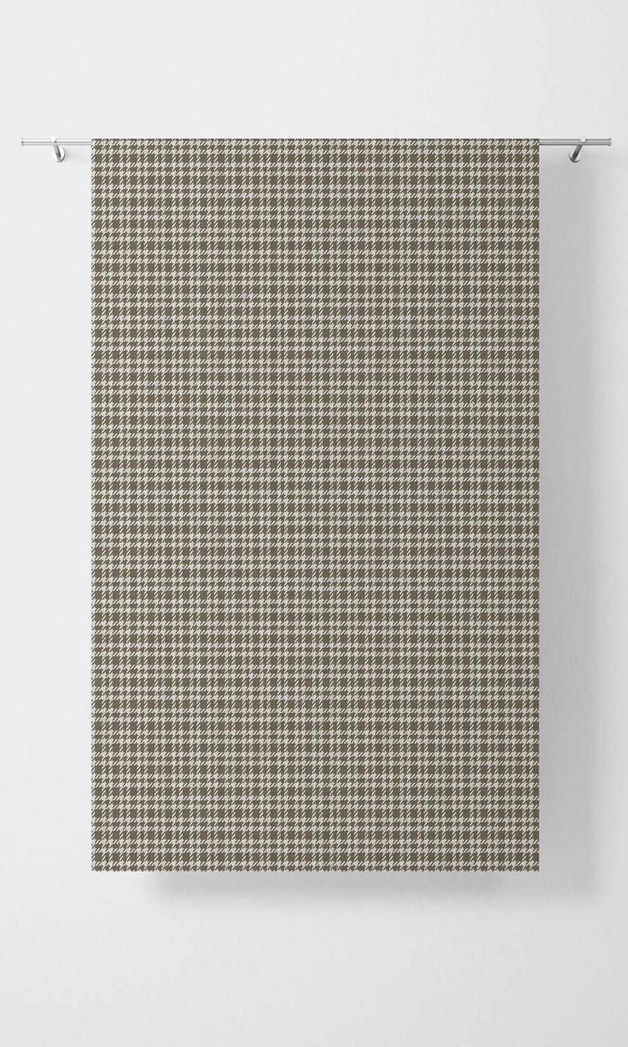 Checkered Home Textile Fabric Material By the Metre (Cedar Brown/ White)