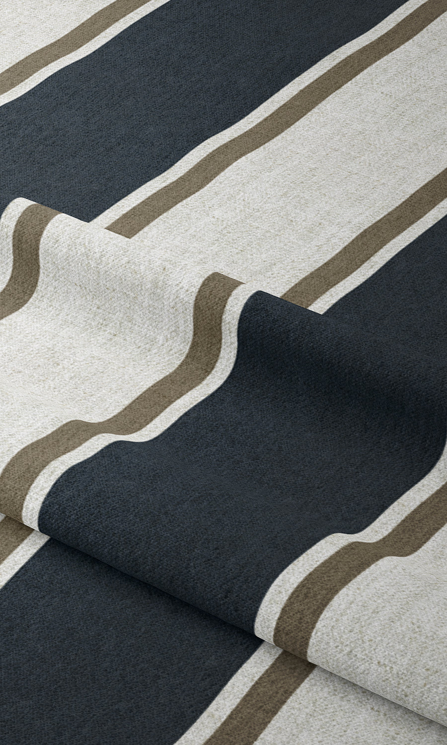 Geometric Window Treatments Fabric Sample (Navy Blue/ Brown)