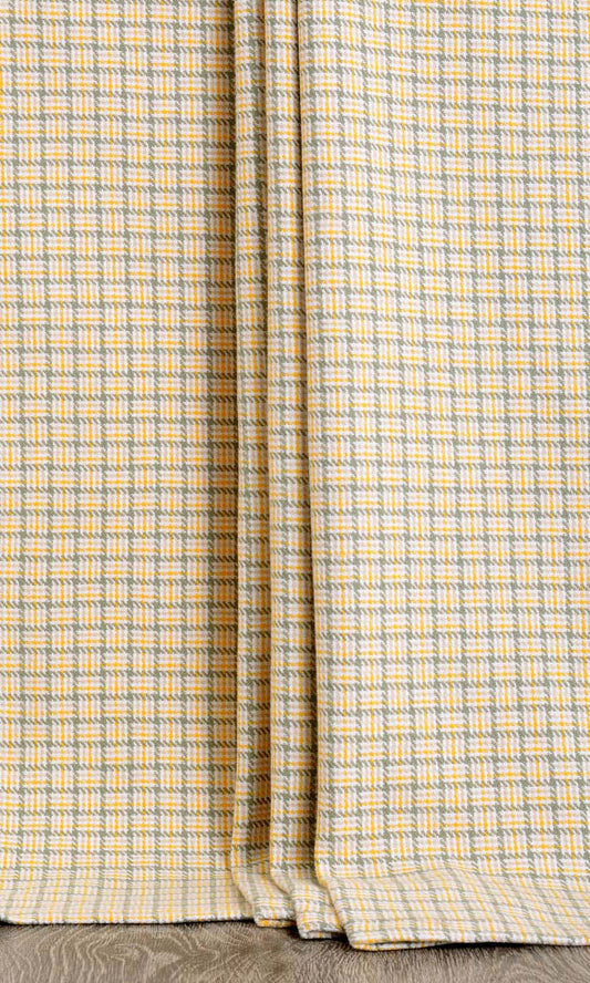 Basketweave Home Décor Fabric Sample (Yellow/ Gray/ White)