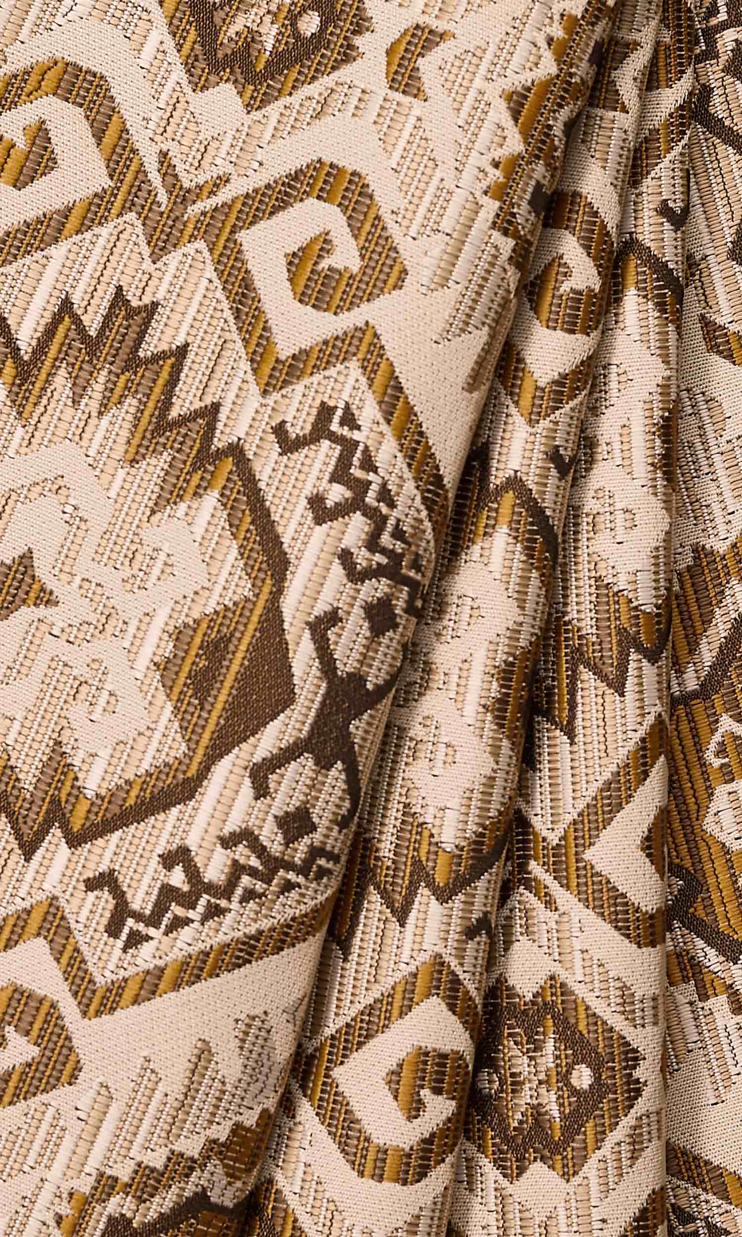 Aztec Textured Window Treatments Fabric Sample (Beige/ Yellow/ Umber)