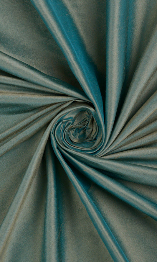 Shantung Silk Home Décor Fabric Sample (Turquoise Blue)