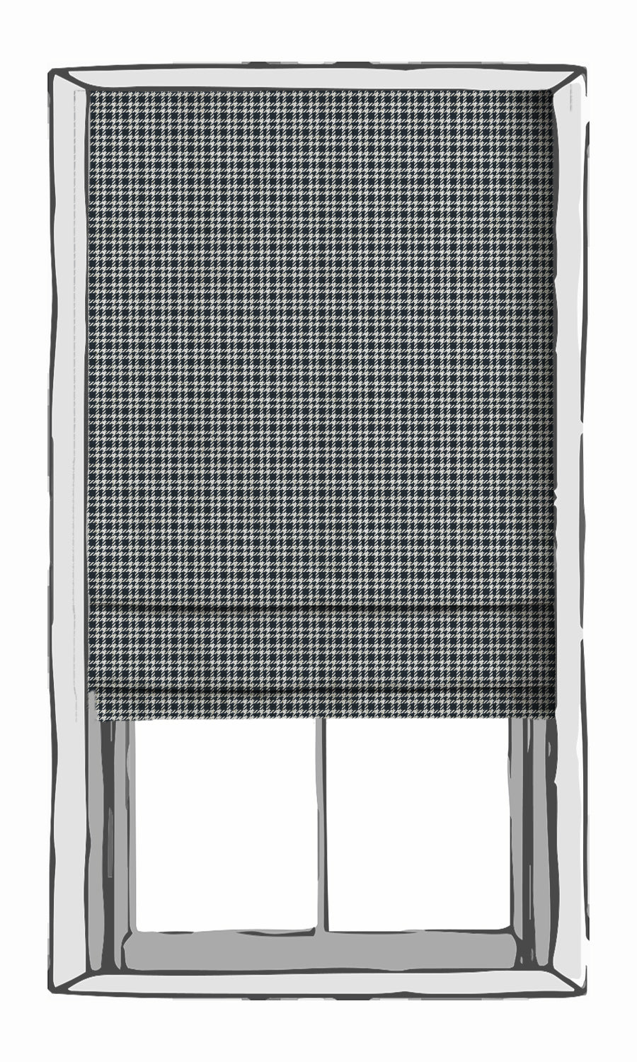 Checkered Fabric Material By the Metre (Midnight Blue/ White)