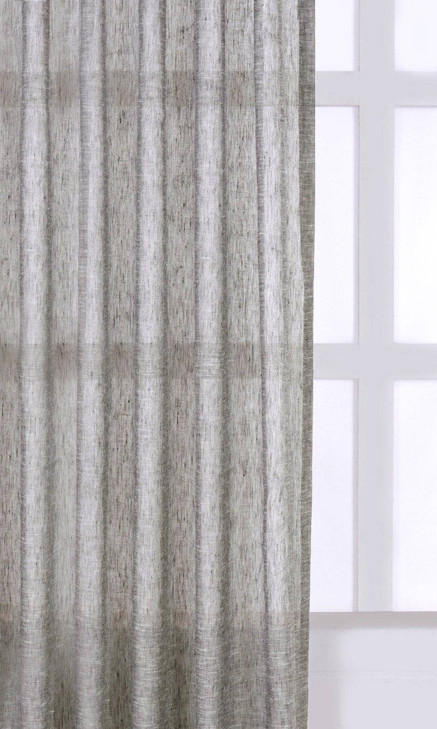 Linen Sheer Home Textile Fabric Material Sample (Grey)