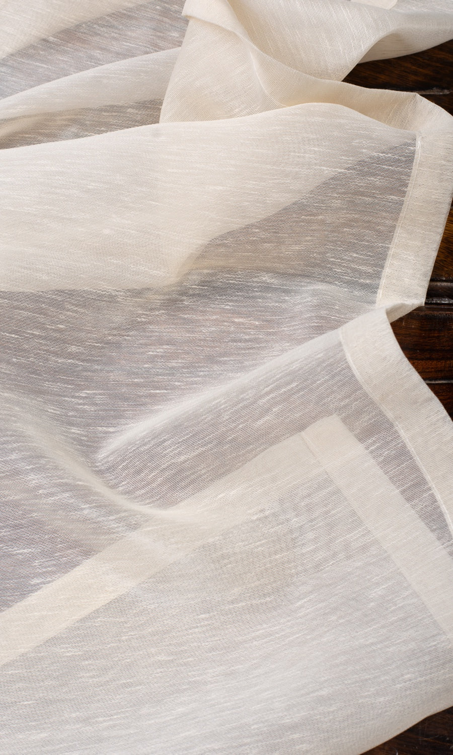 Plain Sheer Fabric By the Yard for Curtains & Drapes (Warm Ivory)