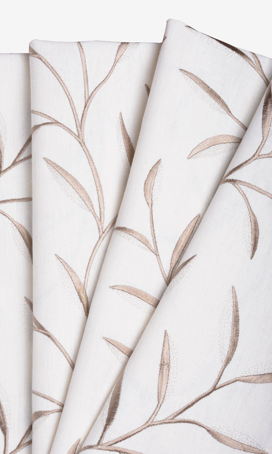 Floral Embroidery Fabric By the Yard for Curtains & Drapes (Cream)