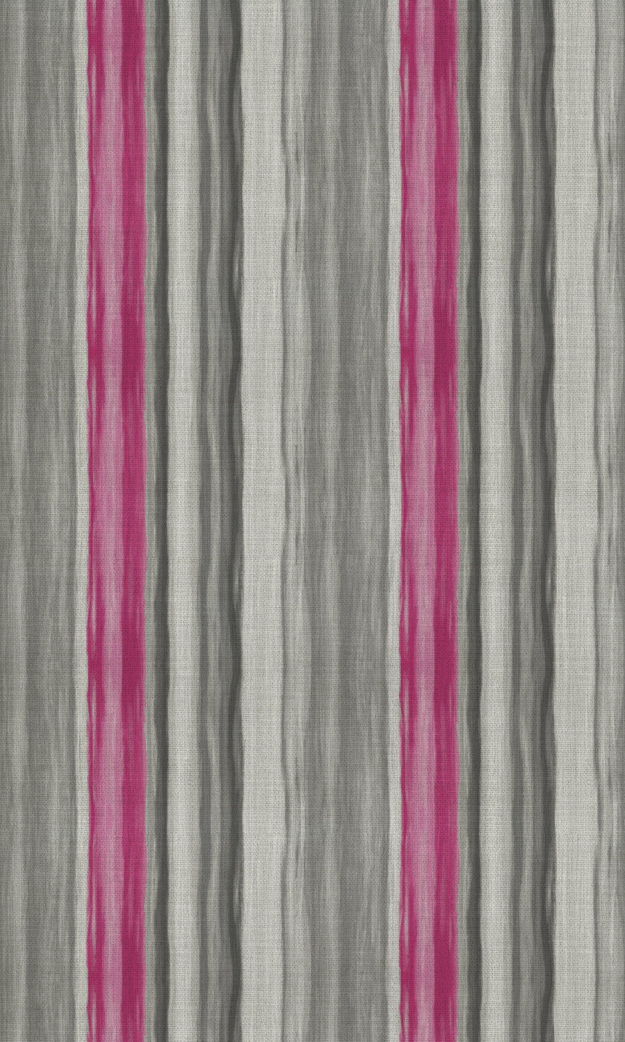 Watercolor Effect Striped Fabric Material By the Metre (Grey/ Pink)