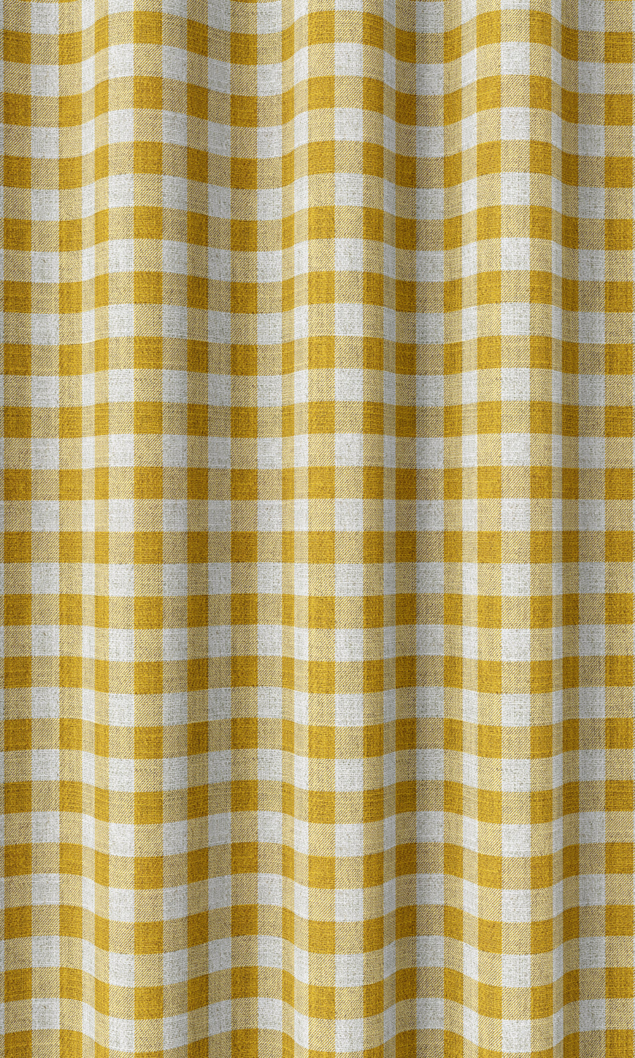 Checked Home Décor Fabric Sample (Deep Yellow/ White)