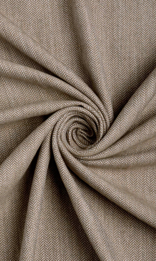 Herringbone Textured Home Décor Fabric By the Yard (Brown)