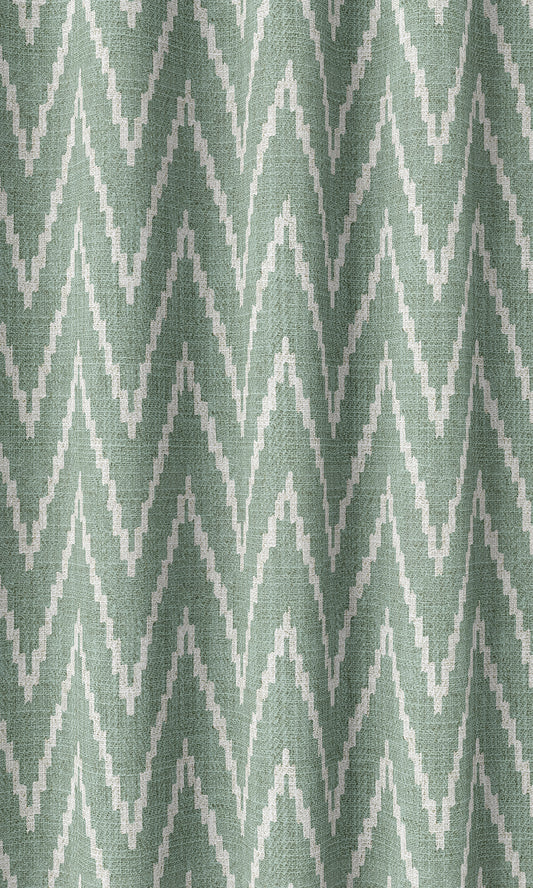 Chevron Print Curtains (Duck Egg Blue/ White)