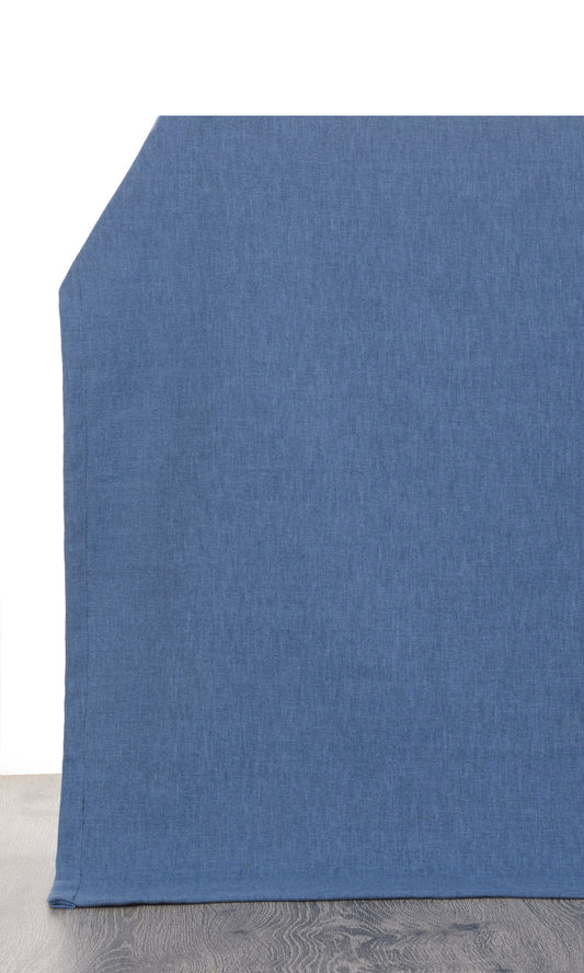 Linen-Blend Curtain Panels (Blue)