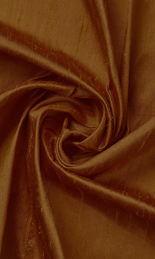 Pure Silk Home Décor Fabric Sample (Copper Orange)