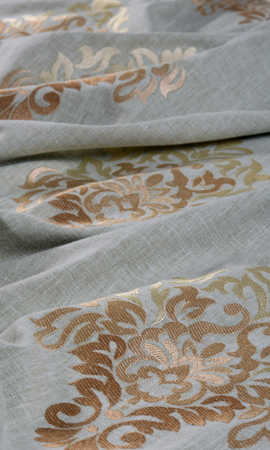 Damask Patterned  Fabric Sample for Curtains & Drapes (Gray/ Beige/ Brown)