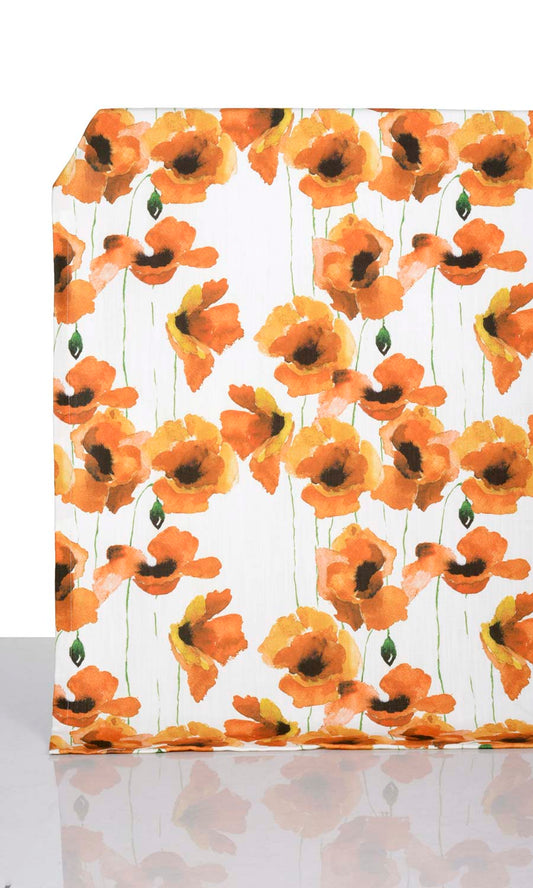 Floral Print Curtains (Orange/ Yellow)