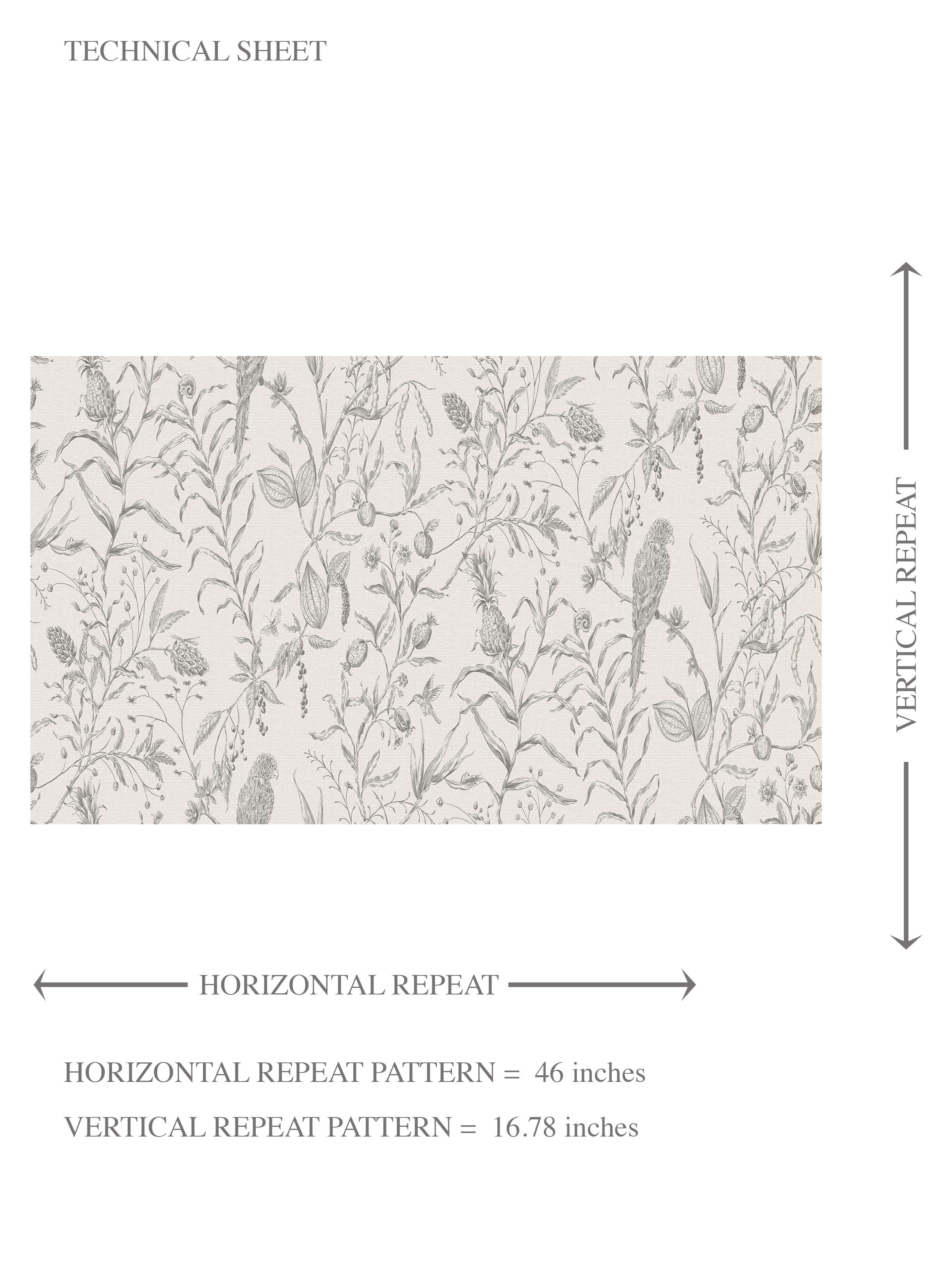 Birds Print/ Botanical Kids Room Wallpaper (Gray/ Off-White)