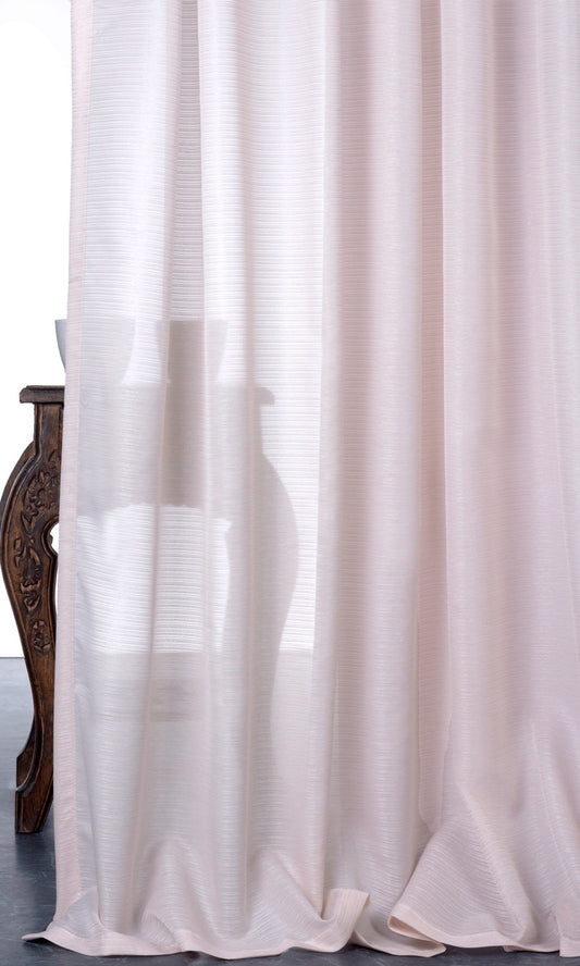 Striped Sheer Home Décor Fabric By the Yard (Pastel Pink)