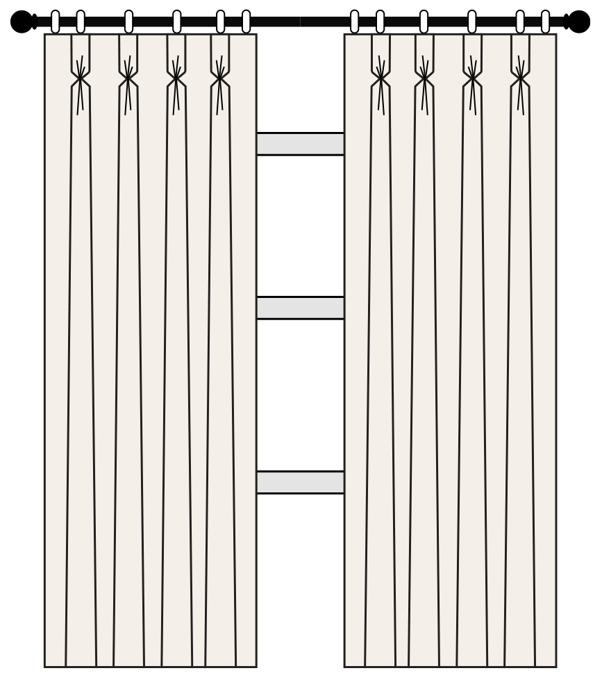 Goblet pinch pleat illustration