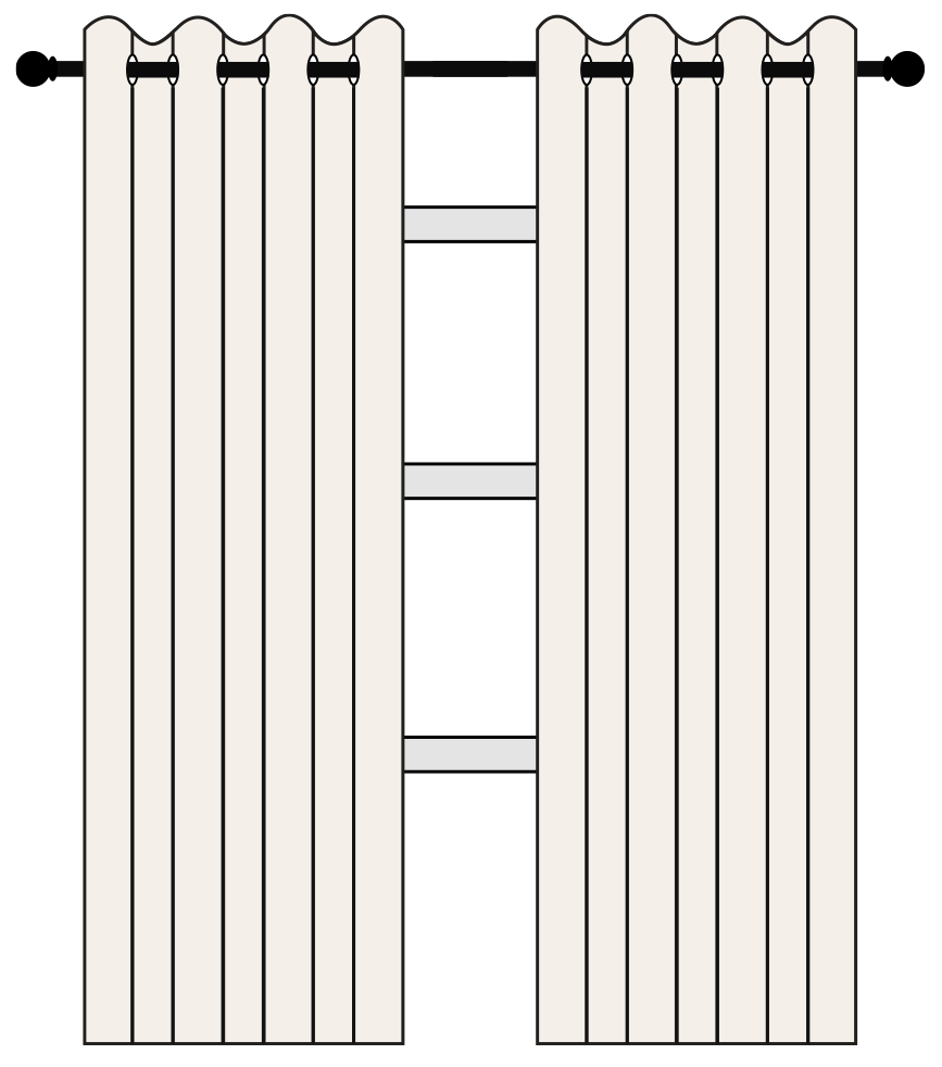 Grommet top curtains illustration