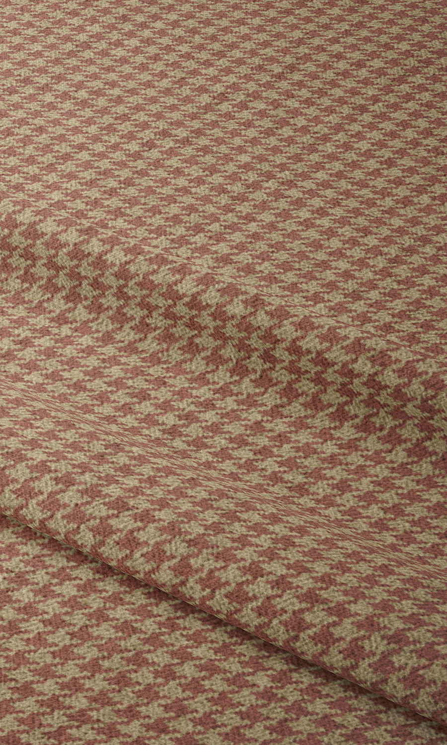 Houndstooth Home Textile Fabric Material Sample (Coral Pink/ Beige/ Orange)