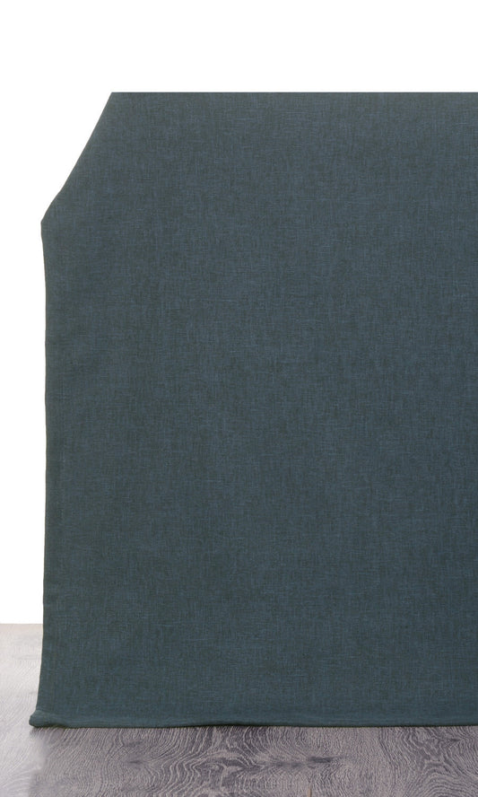Linen-Blend Home Décor Fabric Sample (Deep Teal Blue)