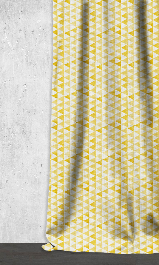 Triagonal Print Home Décor Fabric By the Metre (Yellow)