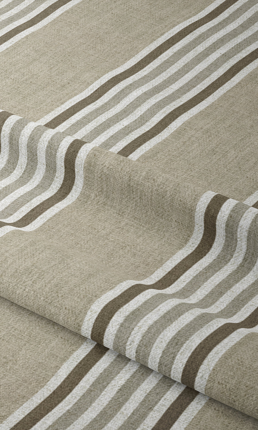Striped Window Treatments Fabric Sample (Sand Beige/ Peanut Brown)