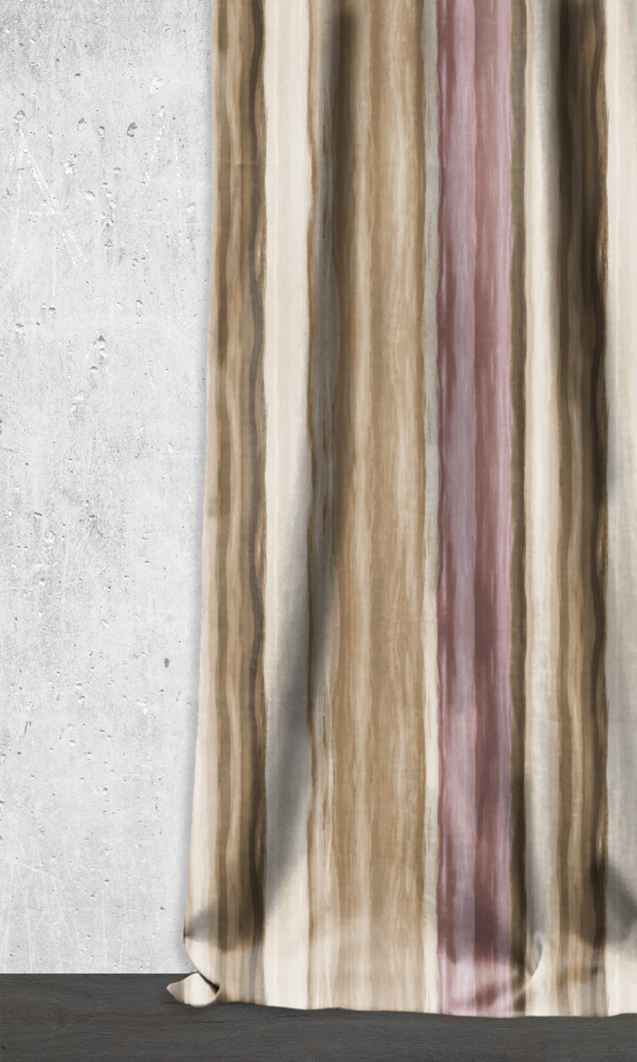 Modern Striped Window Treatments Fabric Sample (Pink/ Brown)