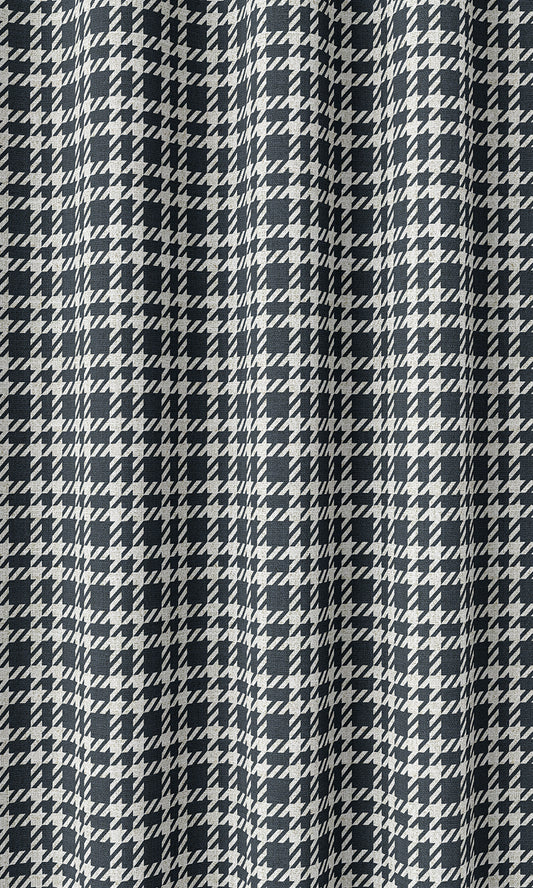 Checkered Drapery (Midnight Blue/ White)