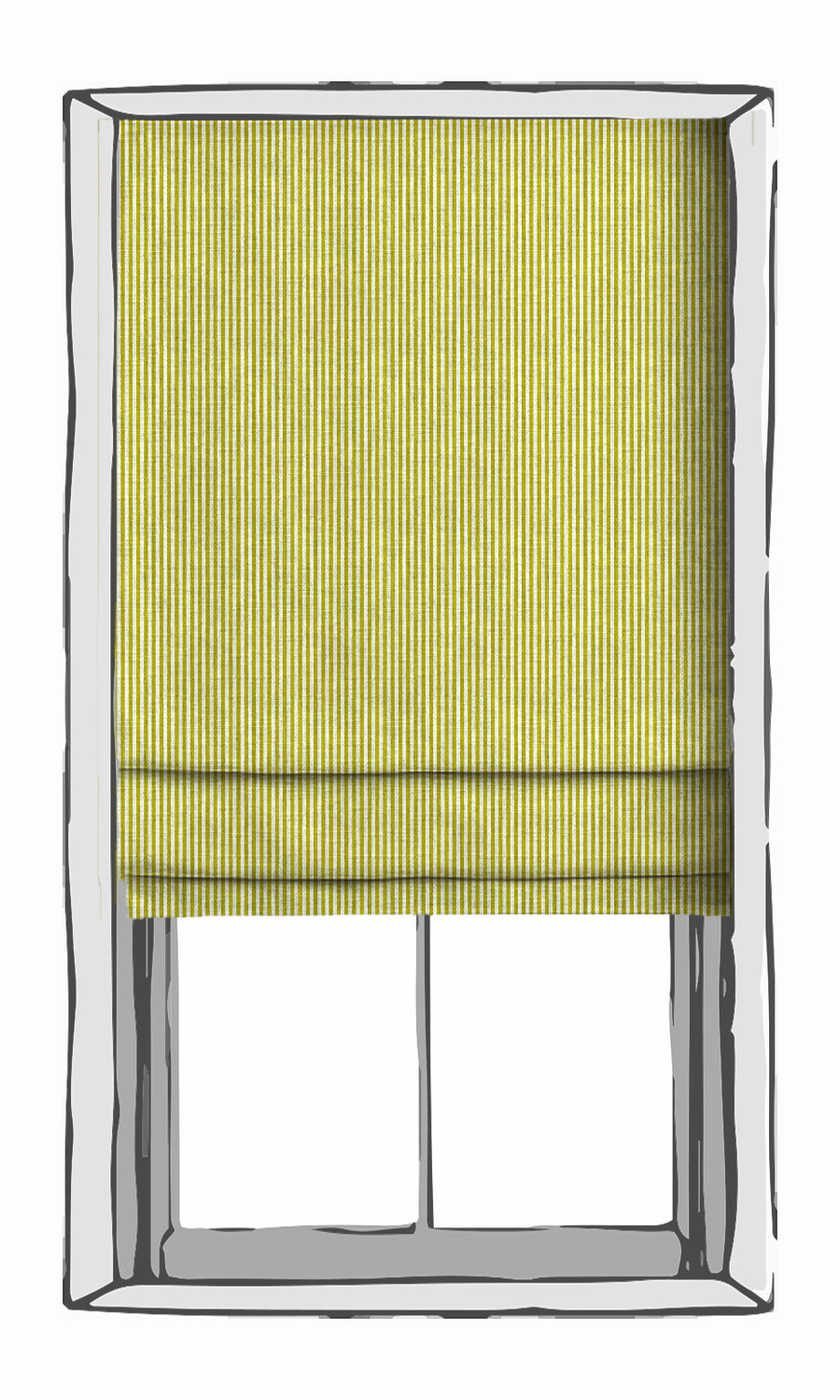 Modern Striped Window Treatments Fabric By the Yard (Apple Green)