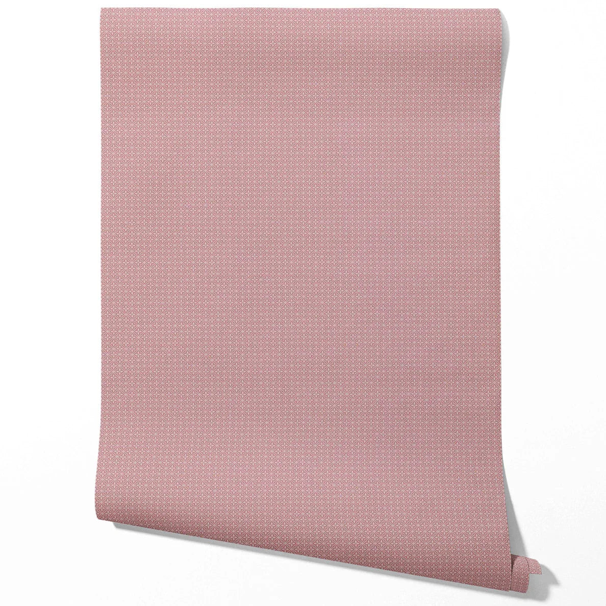 Small Floral Lattice/ Geometric Textured Bathroom Wallpaper Sample (Muted Pink)