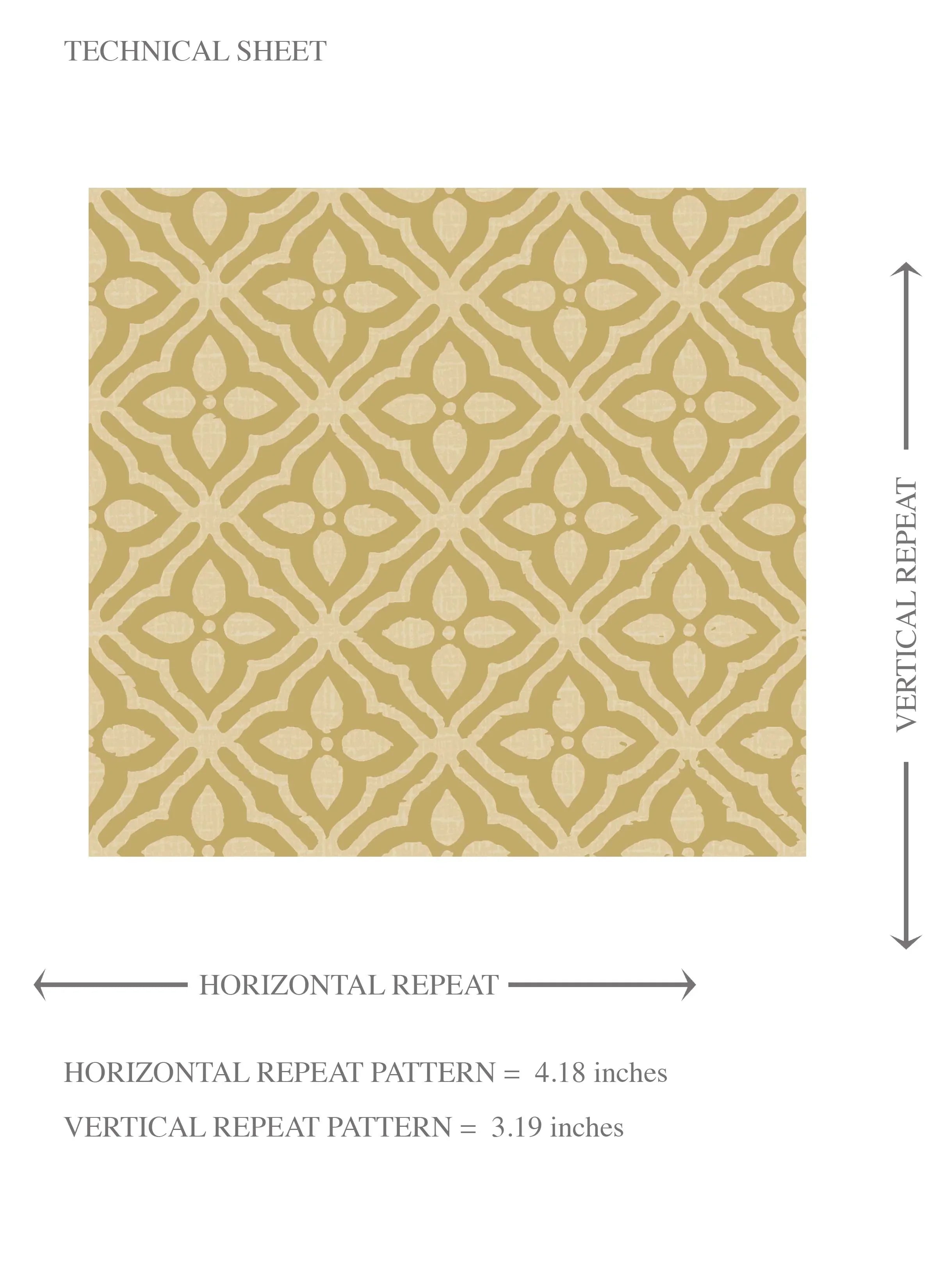 Small Floral Lattice/ Geometric Textured Kids Room Wallpaper Sample (Yellow)