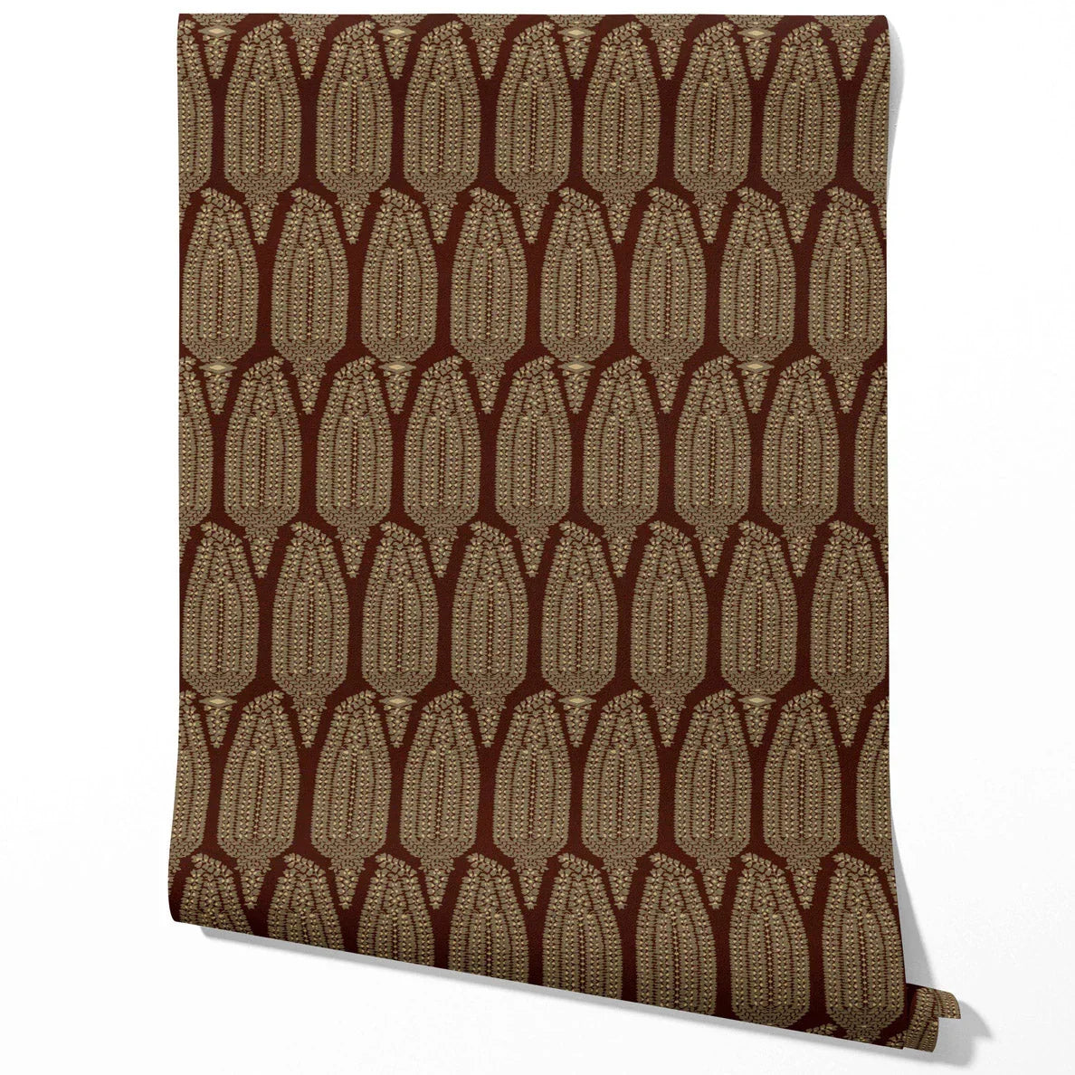 Paisley Floral Kitchen Wallpaper (Deep Brown/ Gold)