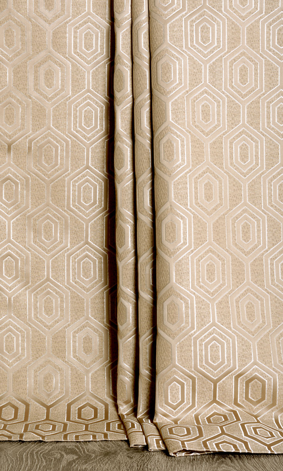 Jacquard Honeycomb Patterned Free Fabric Material Sample (Beige)