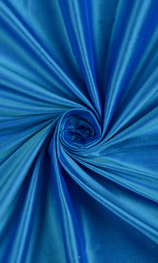 Shantung Silk Home Décor Fabric Sample (Azure Blue)