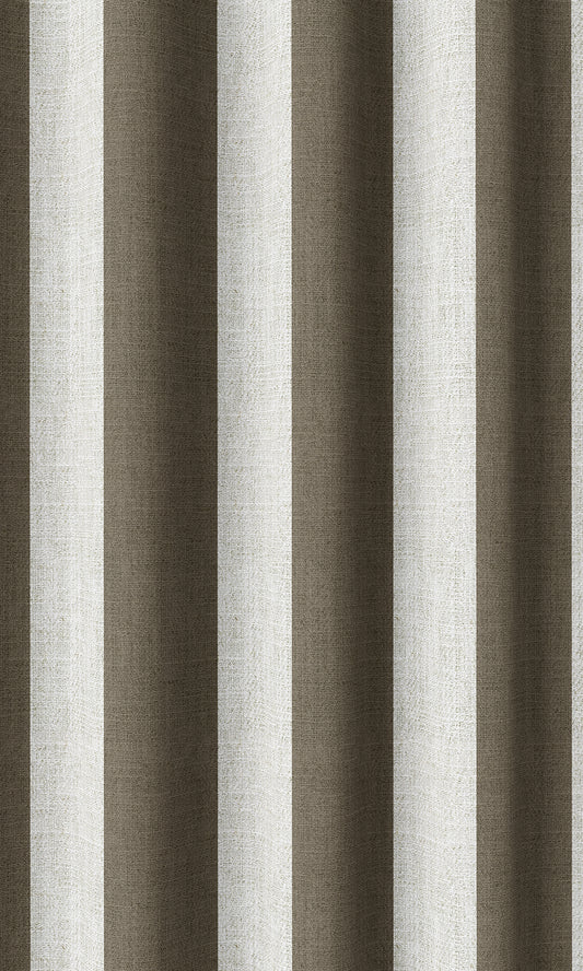 Striped Home Décor Fabric By the Metre (Cedar Brown/ Ivory)