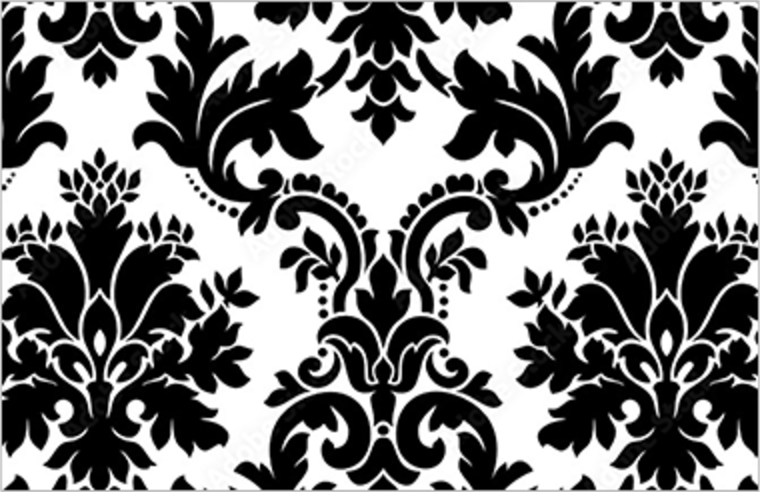 Damask floral rectangle graphic