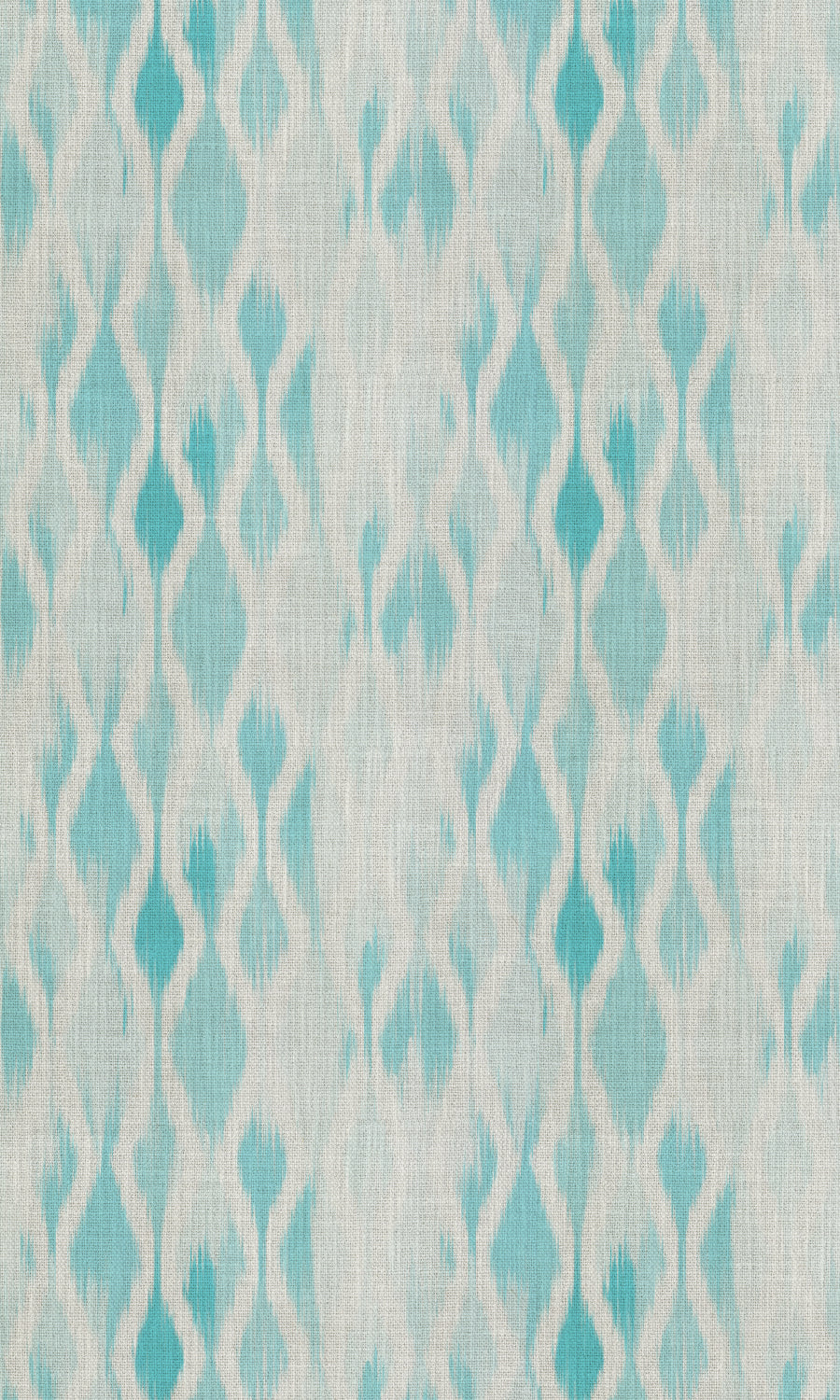 Ikat-Style Free Fabric Material Sample (Eggshell White/ Blue)
