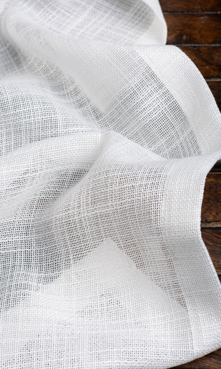 Textured Sheer Home Textile Fabric Material Sample (White)