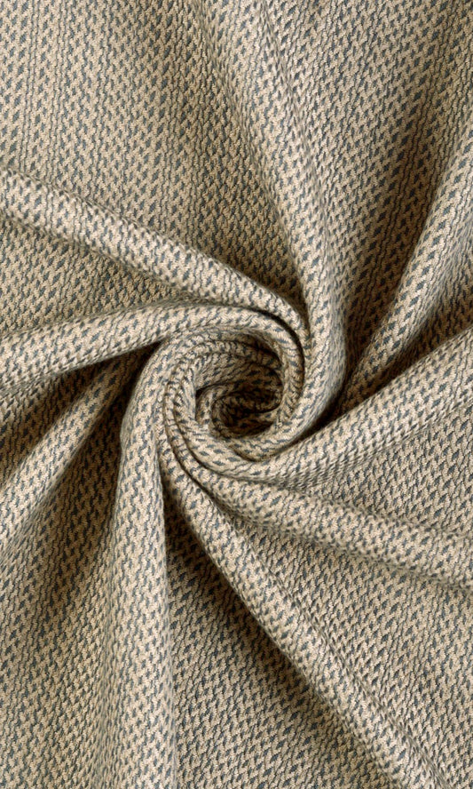 Cotton Curtains (Blue/ Beige)