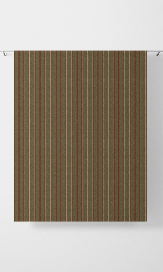 Striped Home Décor Fabric Sample (Green & Red)